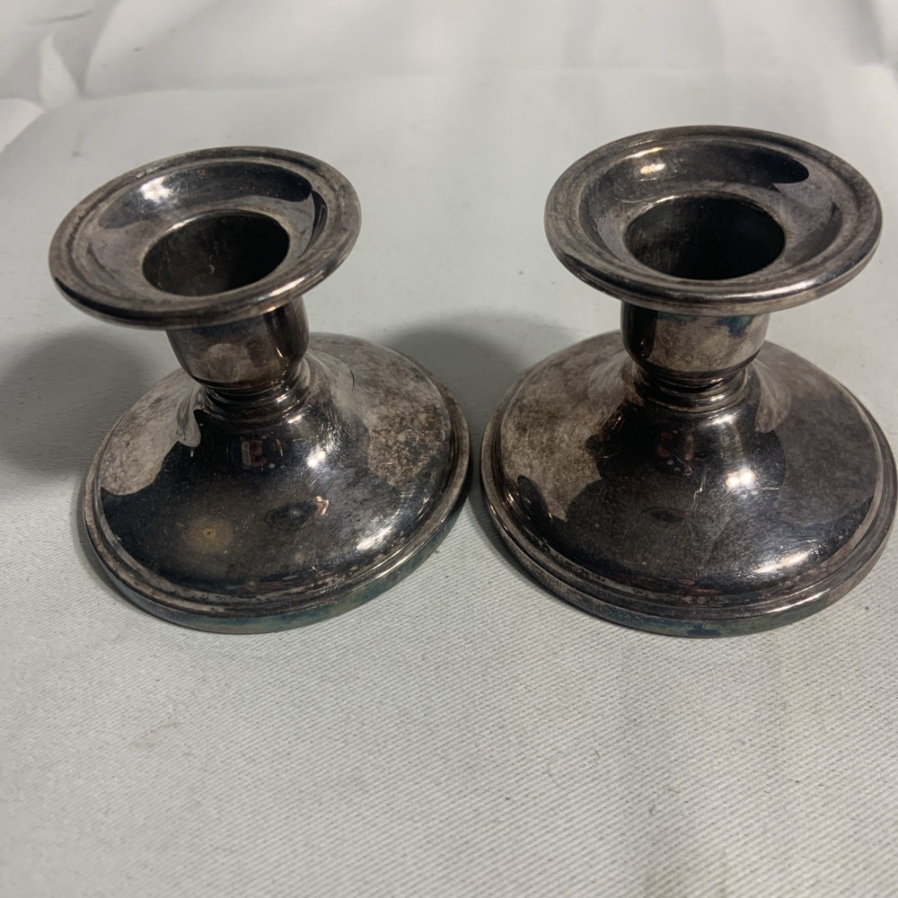 Birks Regency E.p Copper Silver Plated Candlestick Holders