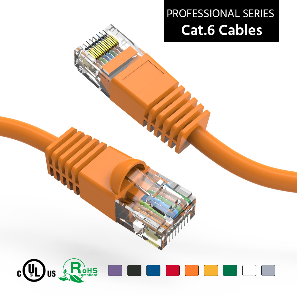 9Ft CAT6 UTP Ethernet Network Booted Cable Orange