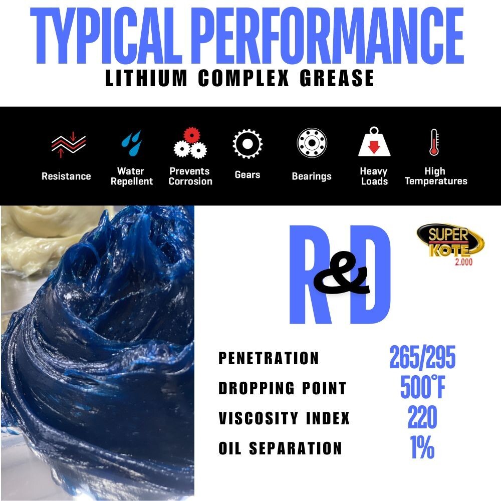 Lubricant Grease Superkote 2000/ Lithium Complex /EP/ Multipurpose / Blue / 1lb