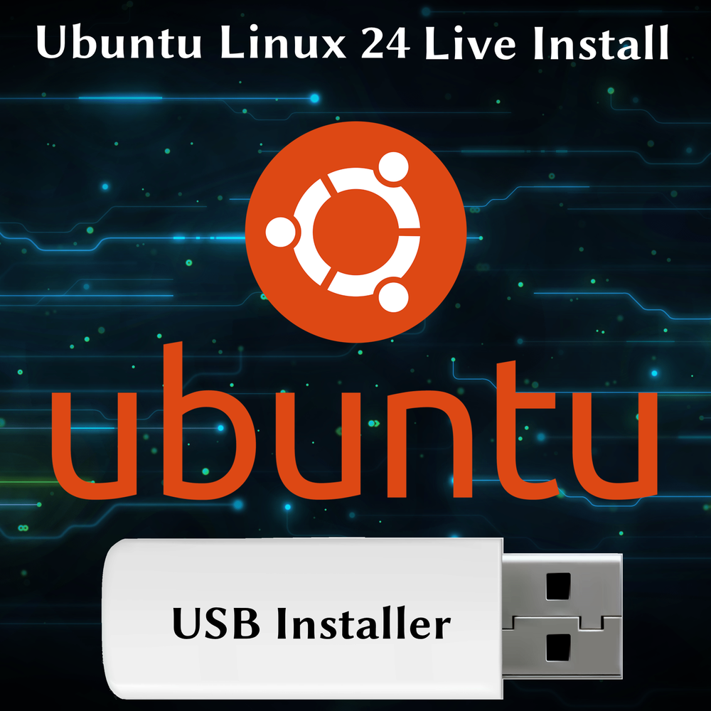 Ubuntu Linux 24 Operating System Distribution 64-Bit Bootable Install Live PC
