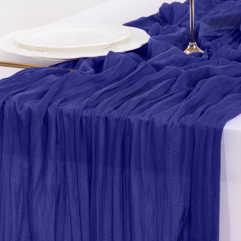 Royal Blue Cheesecloth Runner, 10FT, Wedding Shower, 3Pcs