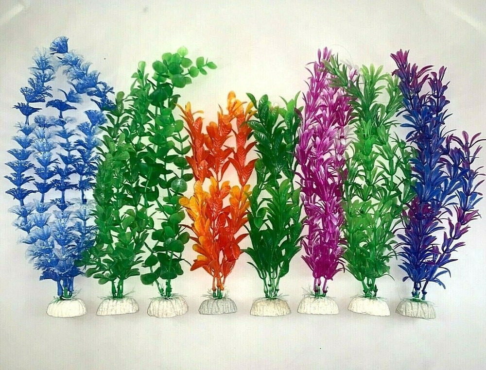 (10 Variety Pack) 10" Artificial Aquarium Plastic Plants - Individually Packed