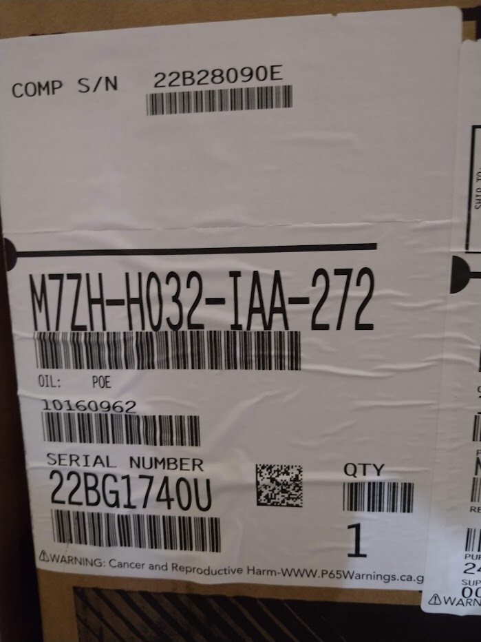 Emerson Copeland Compressor M7ZH-H032-IAA-272