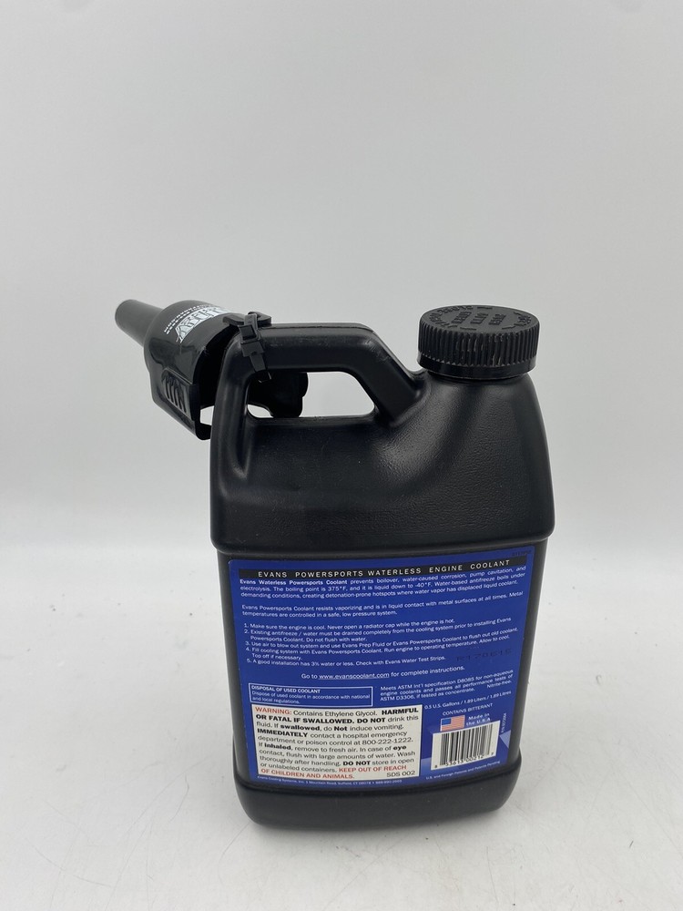 Evans Waterless Powersports Coolant Half Gallon With Funnel