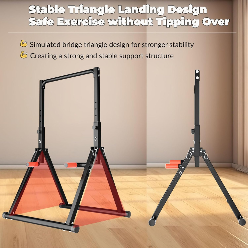 Foldable Power Tower Pull up Bar Dip Station Adjustable Multifunction Workout Pu