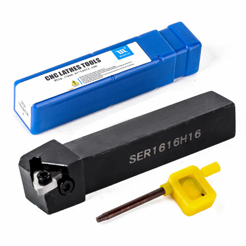 SER1616H16 Lathe Turning Tool Holder+21Pcs 16ER AG60 Threading Carbide Insert