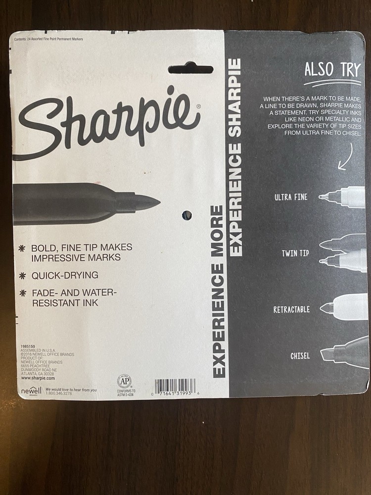 Sharpie Fine Point Permanent Markers Limited Edition Electro Pop, 24-Pack Sealed