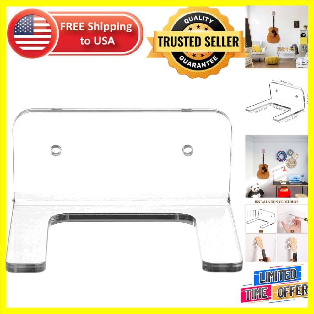 Space-Saving Transparent Guitar Wall Mount with Secure Hold for Home or Studio