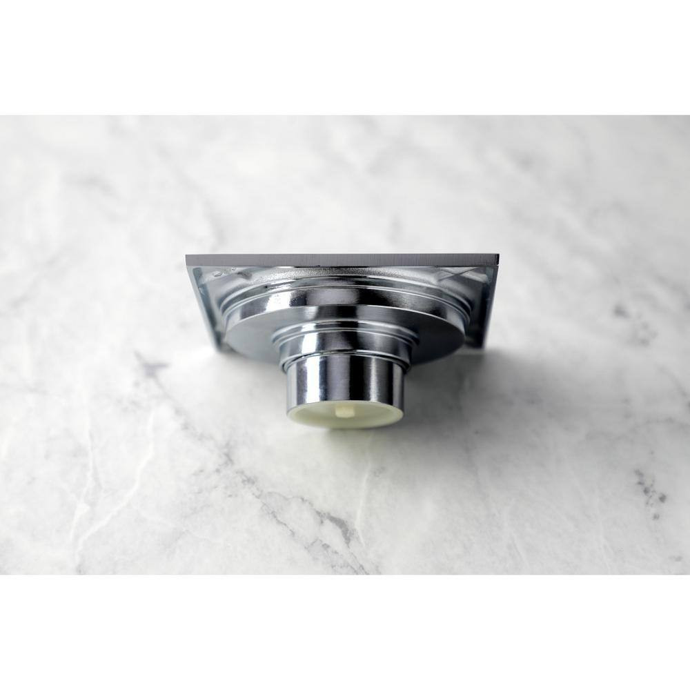 Sunburst 4 In. Square Grid Shower Drain, Chrome
