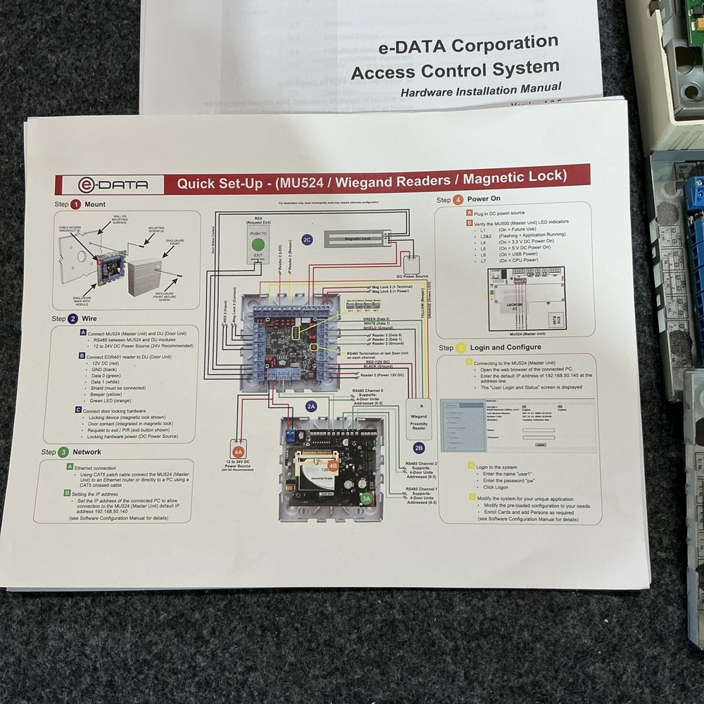 Lot of Kaba E-data Access Control Board System With Software Instructions AM524