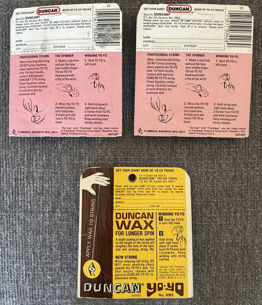 Vintage Duncan Yo-Yo Strings Lot - 3 packs