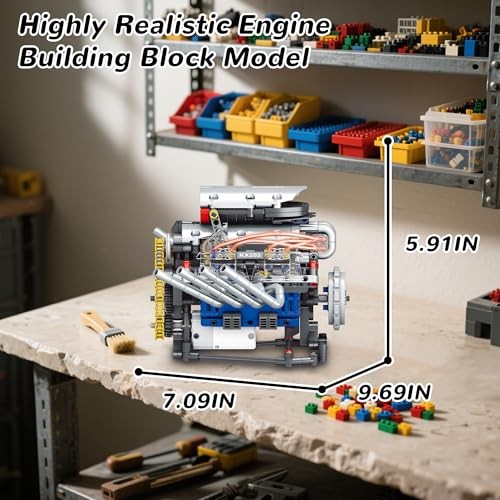 Mini V8 Engine Kit that Runs Building Set Technic Model with Motor, style 2