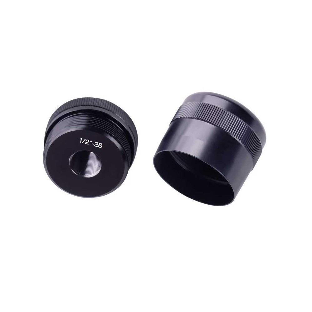1/2-28 Threaded Aluminum End Caps Black Threading For Secure Attachment