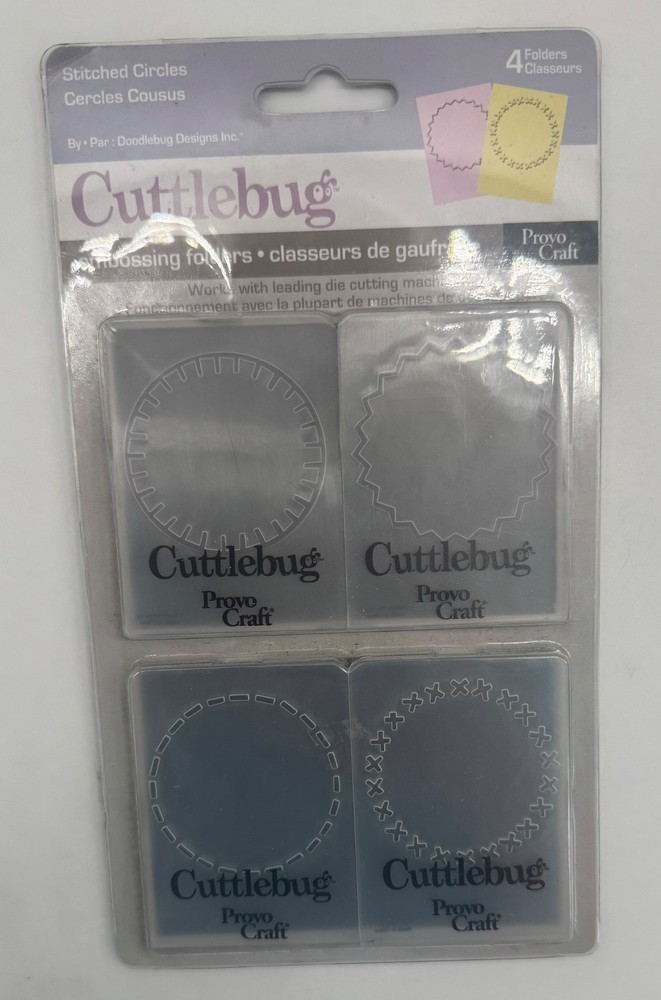 CUTTLEBUG Provo Craft Stitched Circles Embossing Folders 37-1541 Frames