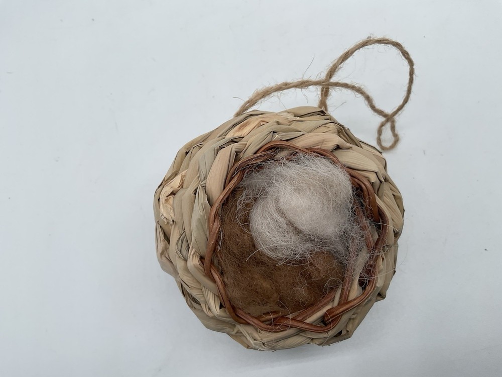 Handwoven Hummingbird Nest With Nesting Material
