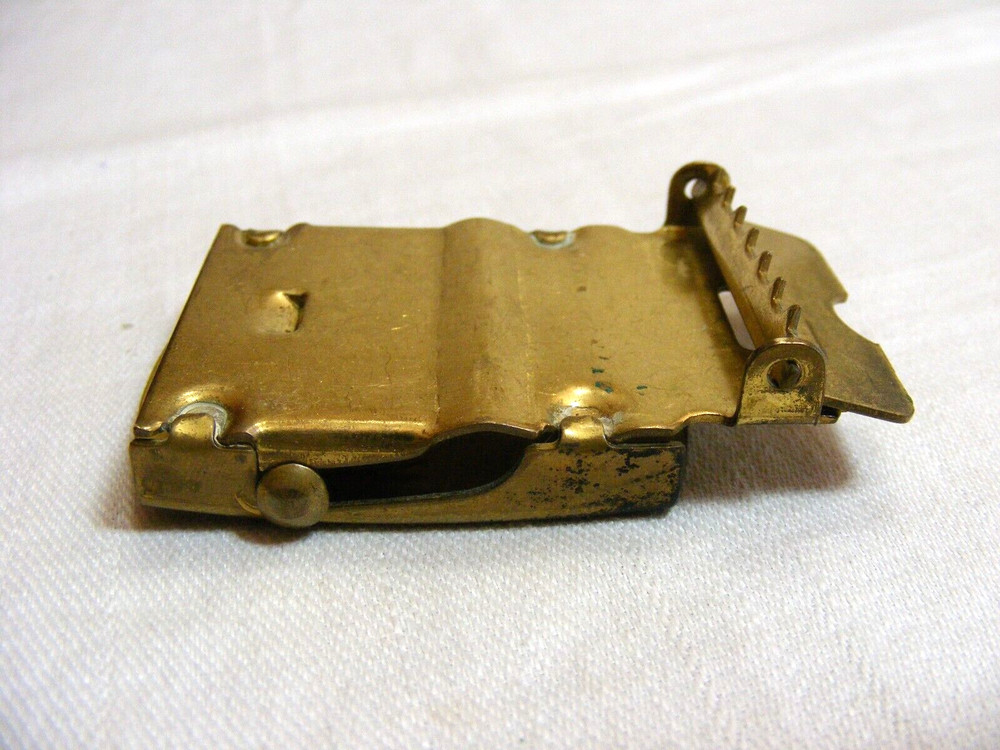 Vintage U.S. Military Solid Brass Belt Buckle #4 18-c