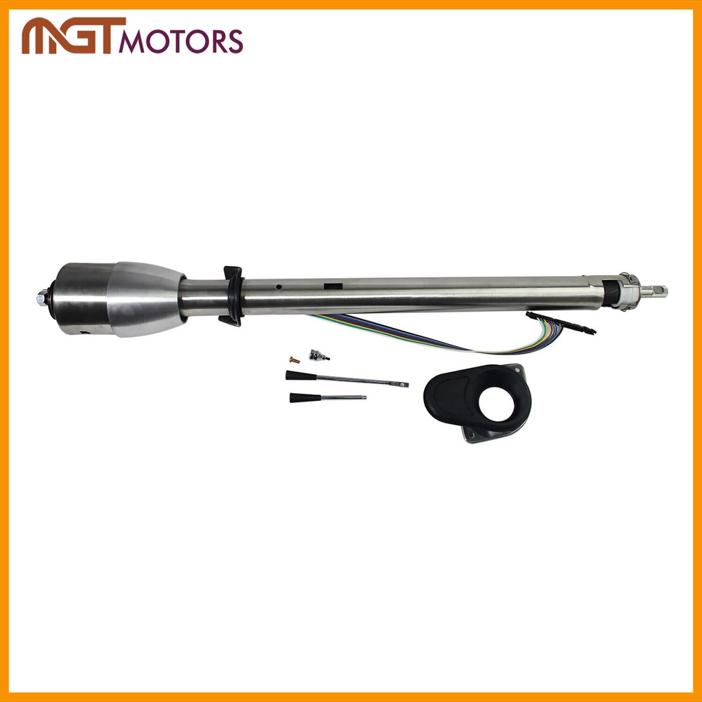 New Universal 35" Tilt Floor Shift Steering Column Paintable Steel w/o Adapter