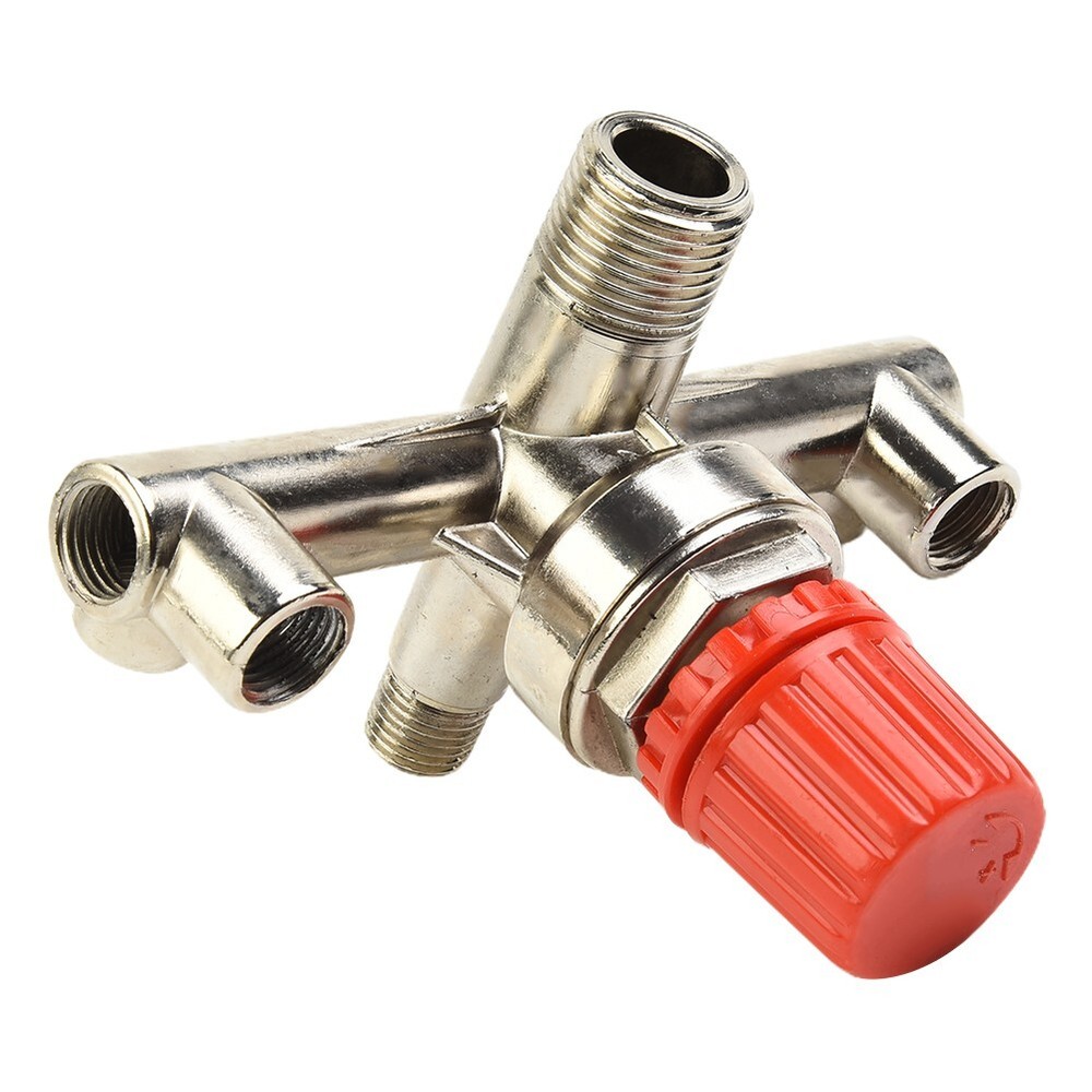 1*Double/Outlet Tube Air Compressor Switch Pressure Regulator Valve Fitting Part