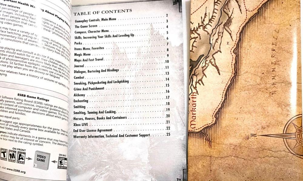 Replacement XBOX 360 Game Manual Guide - SKYRIM