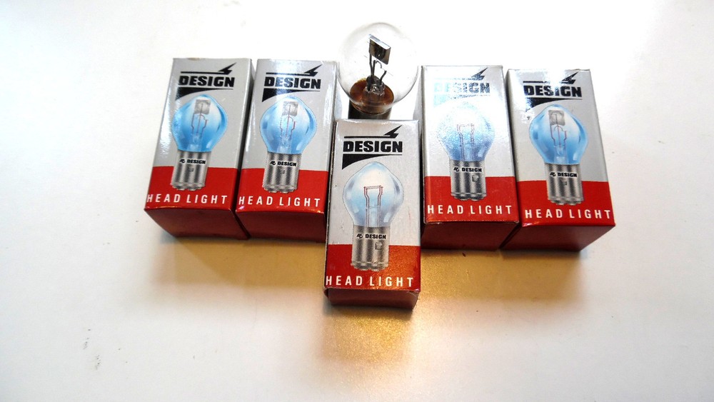 Vespa Headlight Bulbs 6 Volt 25/25 Watt Bilux. 5 pcs