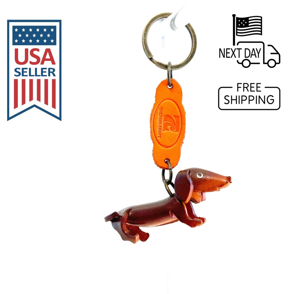Dachshund Handmade Leather Keyring