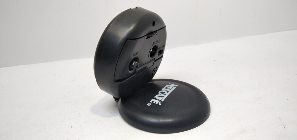 Original Desktop clock with alarm clock on NESCAFE battery, plastic folding