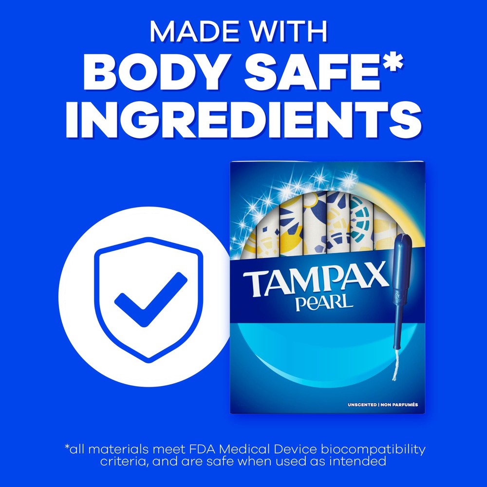 Pearl Tampons for Women, with LeakGuard Braid, Regular Absorbency, Unscented,...