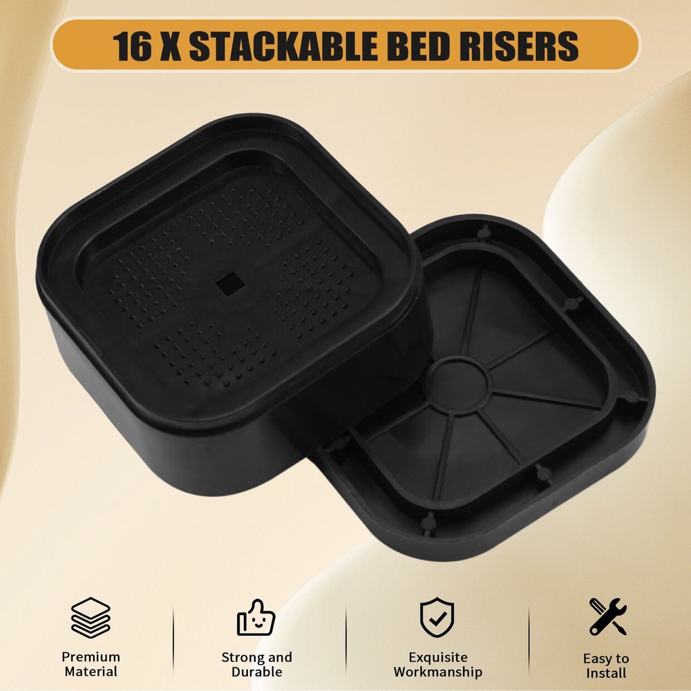 Furniture Risers Adjustable Bed Risers 1.38In Stackable Heavy Duty Bed8005