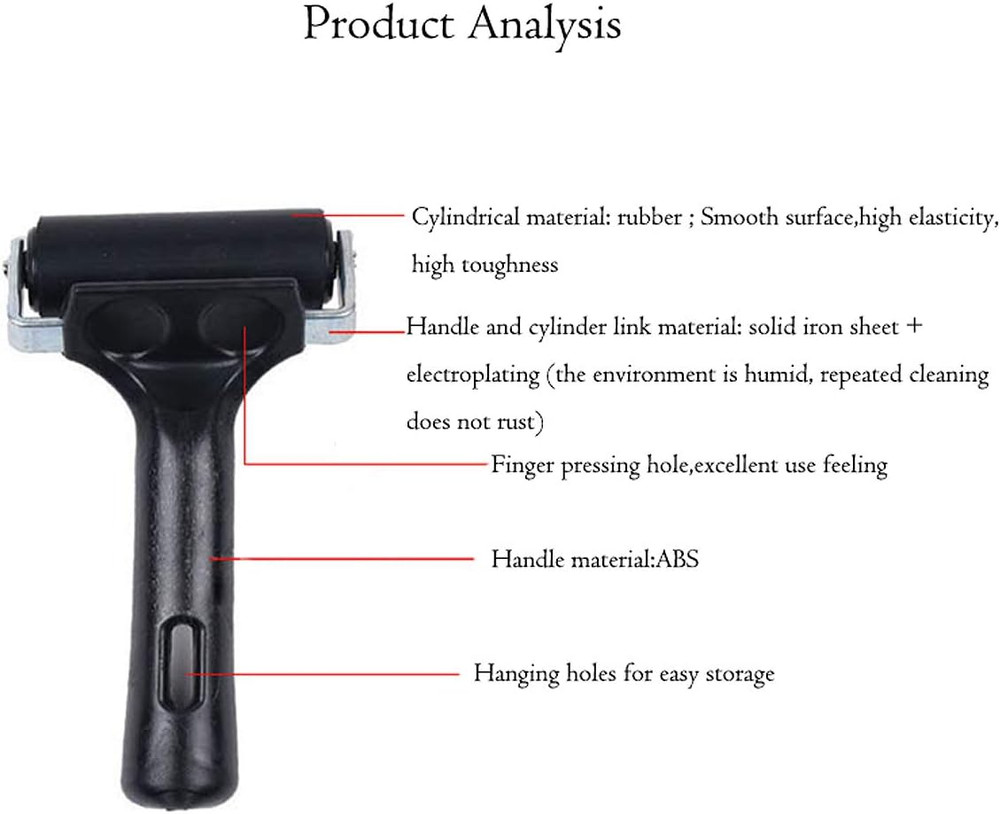 3 Pack Printmaking Brayers - Premium Brayer Rollers for Crafting, Hard Rubber Ro