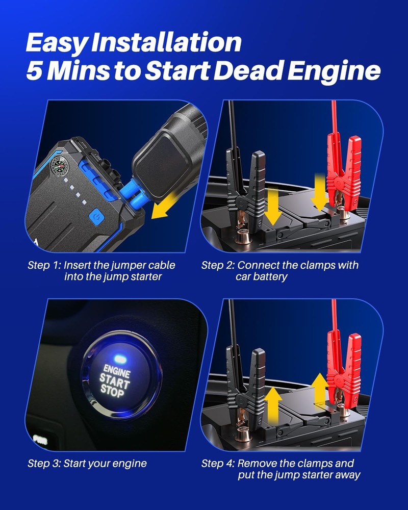 AUTOONE 4000A Car Jump Starter, Battery Jumper without Inflator,