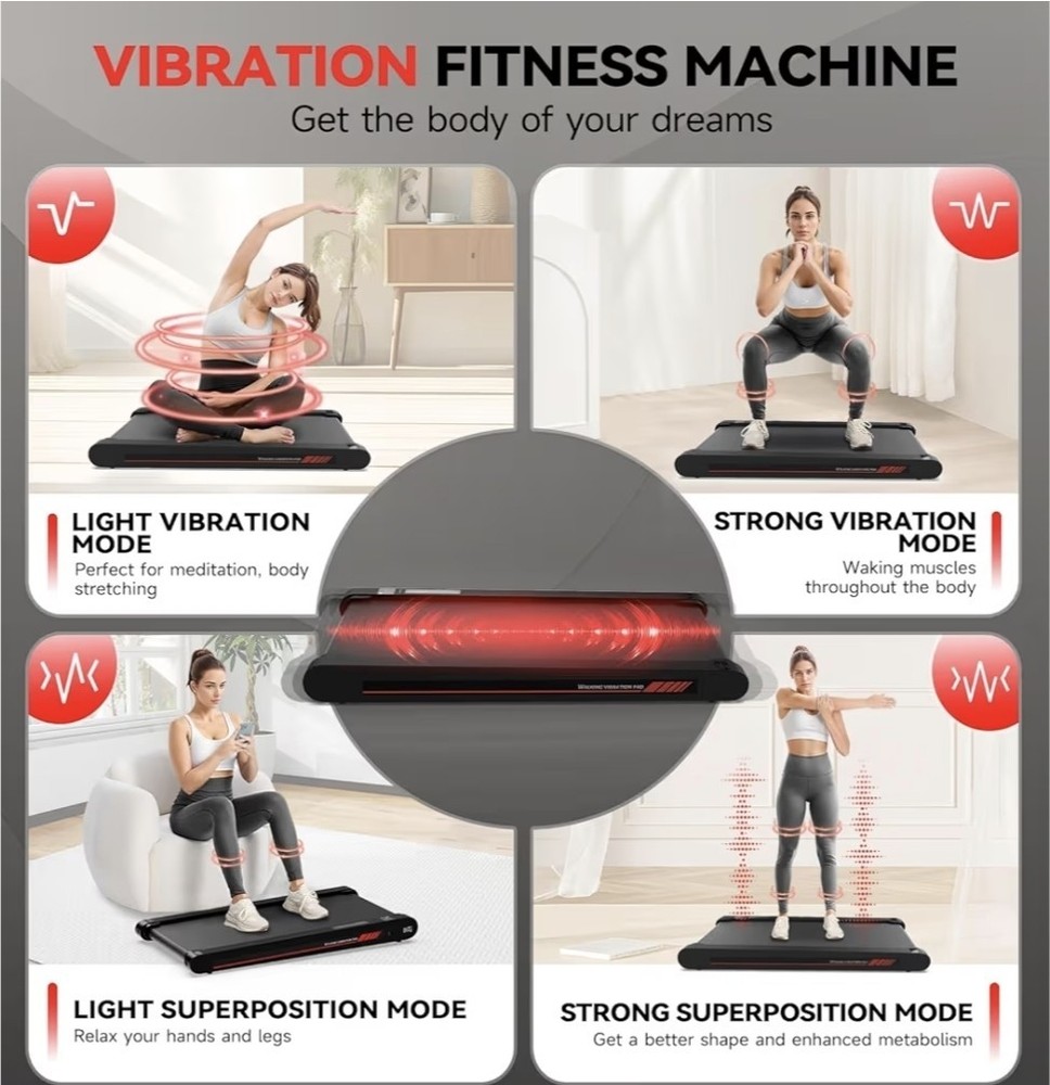 Sperax Walking Vibration Pad With APP, 3-in-1 Under Desk Treadmill With Remote