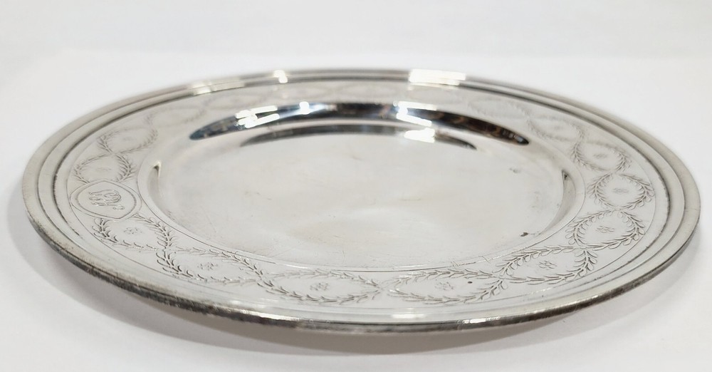 Tiffany & Co. Makers Sterling Silver 925 Dish Patterned Plate 6.25" 171 Grams