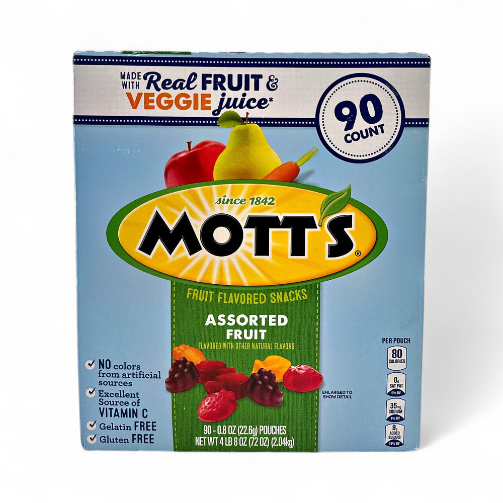 Mott's Assorted Fruit Flavored Snacks, 0.8 oz - 90 Count