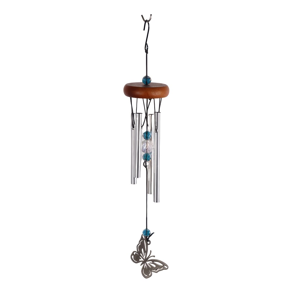 11" Long Butterfly Wood Top Wind Chime