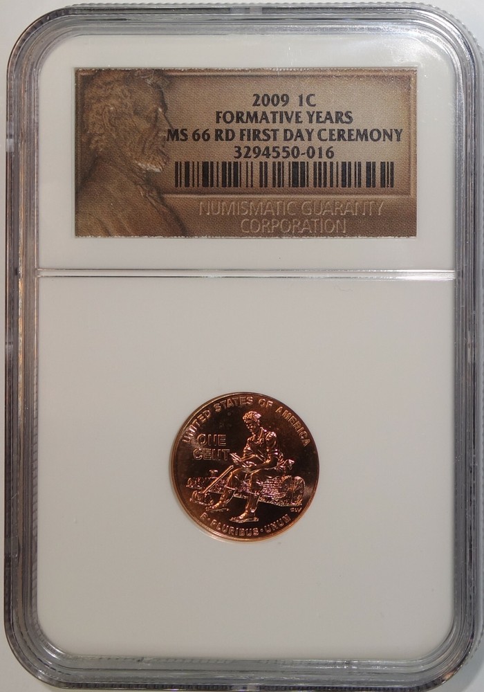 2009 Lincoln Bicentennial Cent / Formative Years Penny MS66 First Day Ceremony
