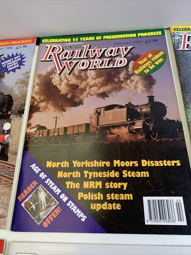 Railway World Magazine 1994 Complete - 12 Very Good Condition Issues. Unbound