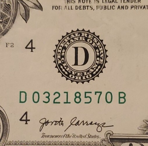 🚫 $1 Dollar Serial Number Misalignment Error Note The 0 On The Right Ser. #‼️