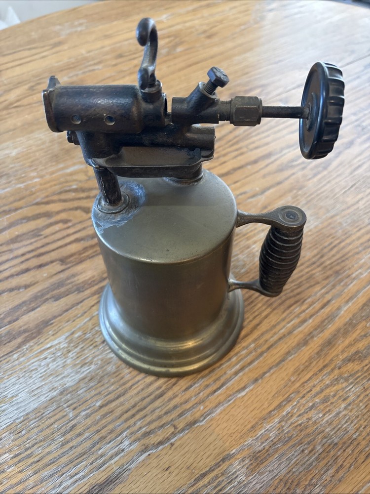 Vintage Brass Blow Torch Steampunk Unknown Maker Nice!