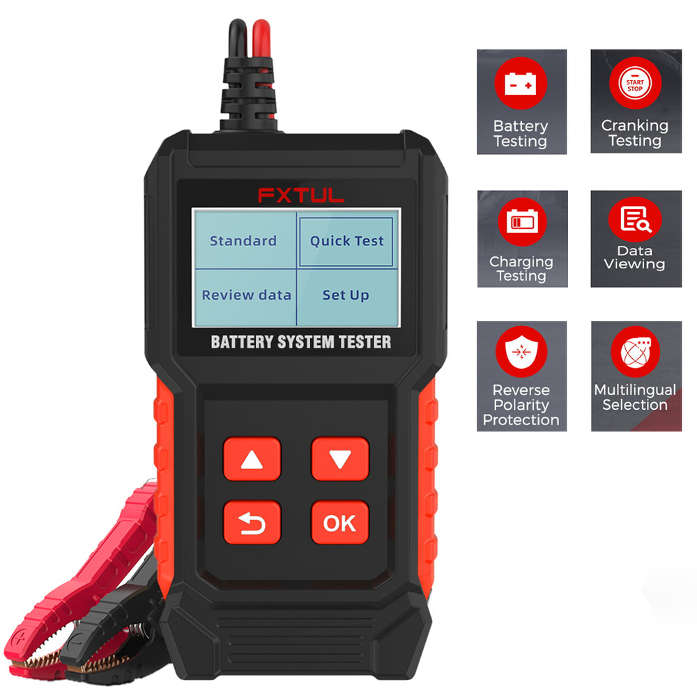 Battery System Tester Motorcycle Car Battery Diagnostic Tool CCA Test