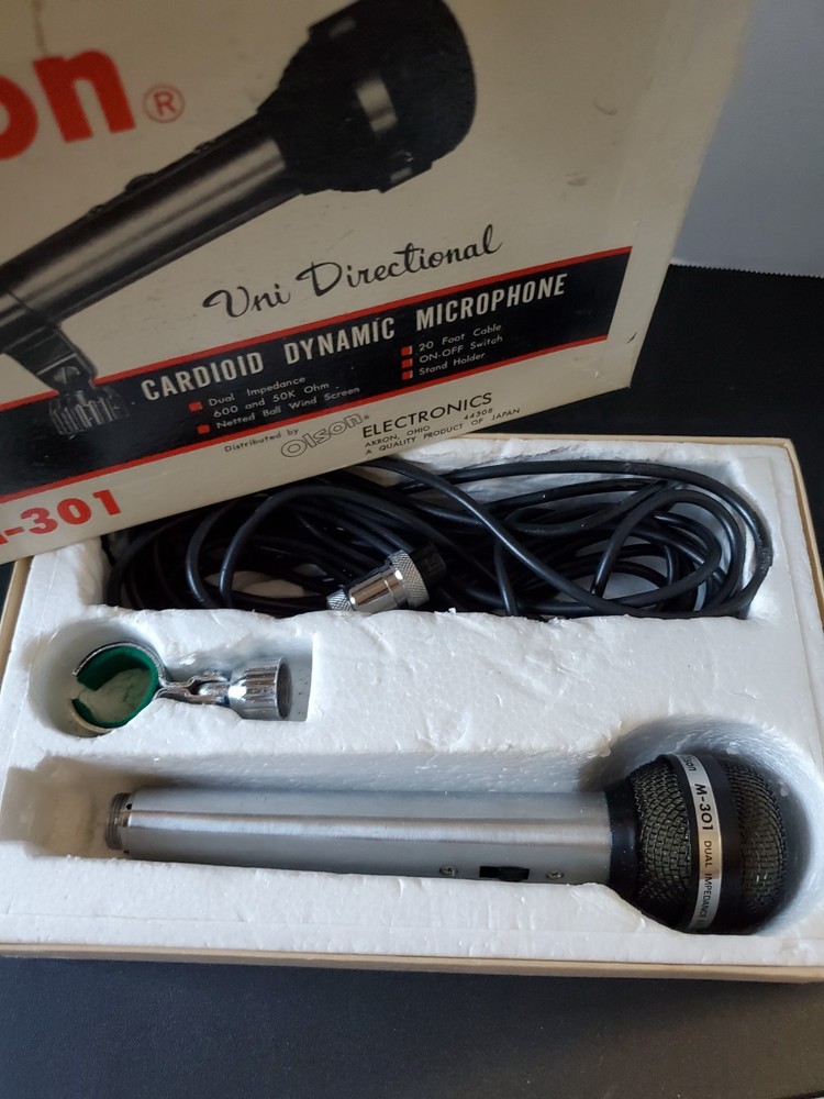 OLSON M-301 DUAL CARDIOID DYNAMIC MICROPHONE * NEW ~ Untested