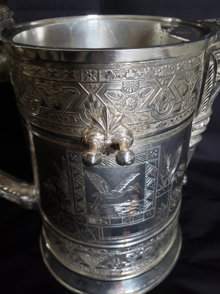 Simpson Hall Miller Quadruple Silverplate Tilting Pitcher + Stand