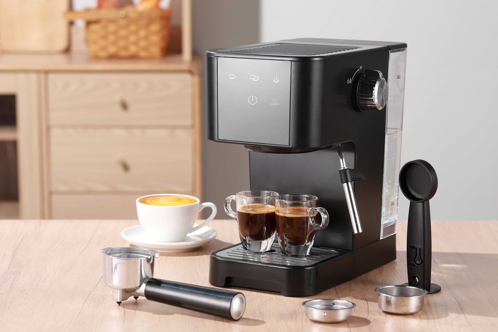 Mainstays 15 Bar, 2-Cup Black Matte Espresso Machine