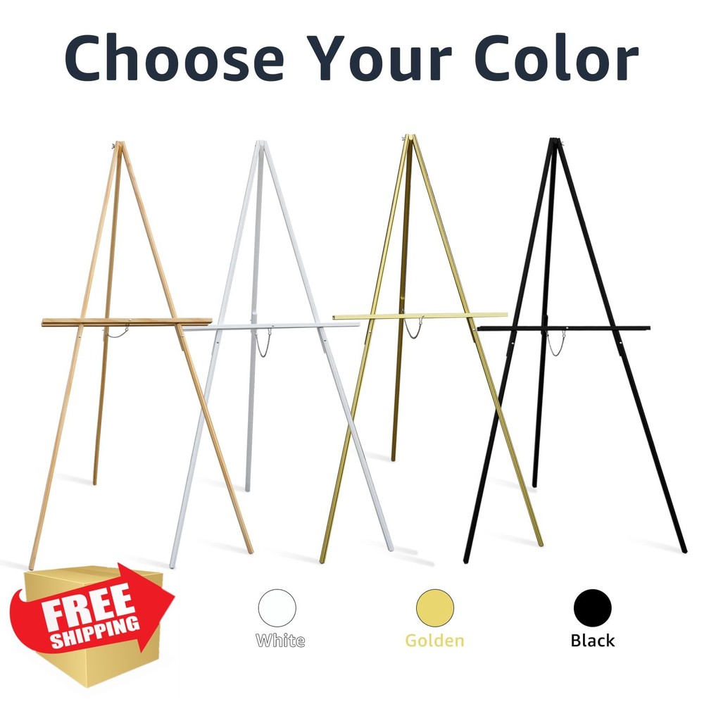 NianFeng 63" Black Wooden Easel Floor Stand