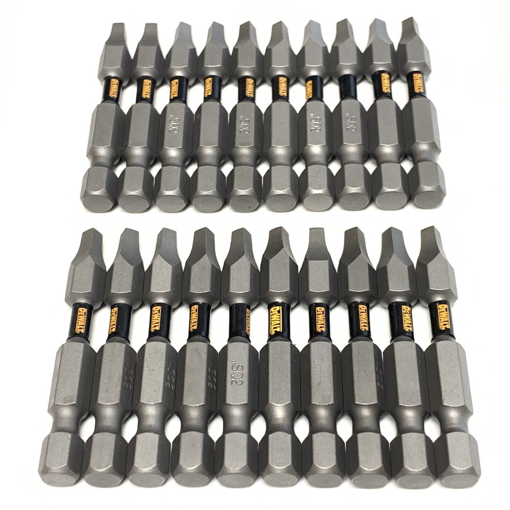 20 SQ2 DEWALT Tough Grip 2" SQUARE #2 Bits Impact Ready NEW