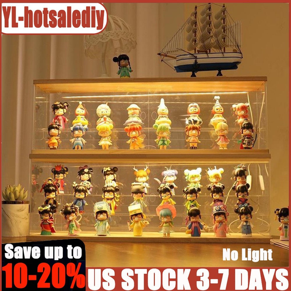 Clear Acrylic Display Case Display Shelf Dustproof Blind Box Shelf Holder US