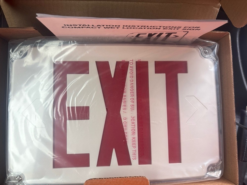 Exitronix VEX-WP-2-WB-WH-G2 Weatherproof LED Exit Sign Double Face Battery