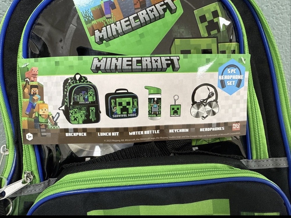 Minecraft 5-Piece Backpack Set