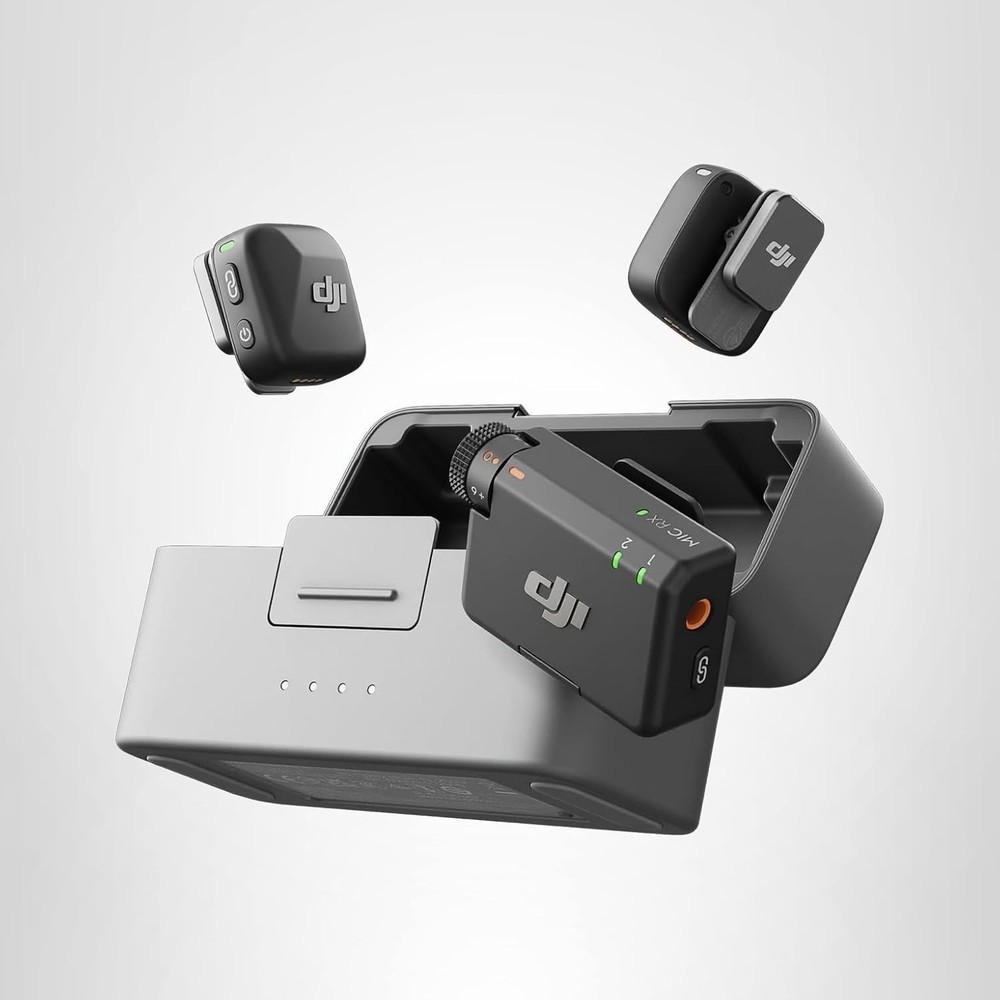 DJI Mic Mini (2 TX + 1 RX + Charging Case), Wireless Lavalier Microphone