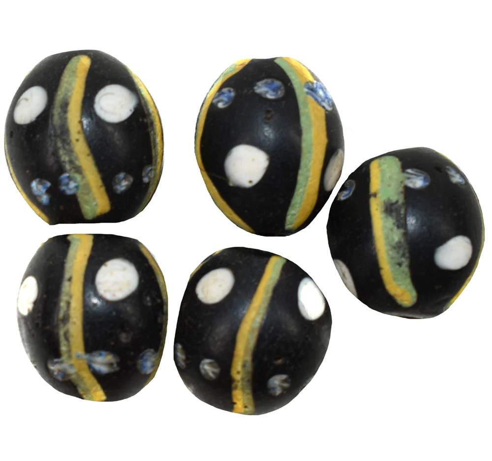 5 Ghost Venetian Trade Beads Cooper Collection