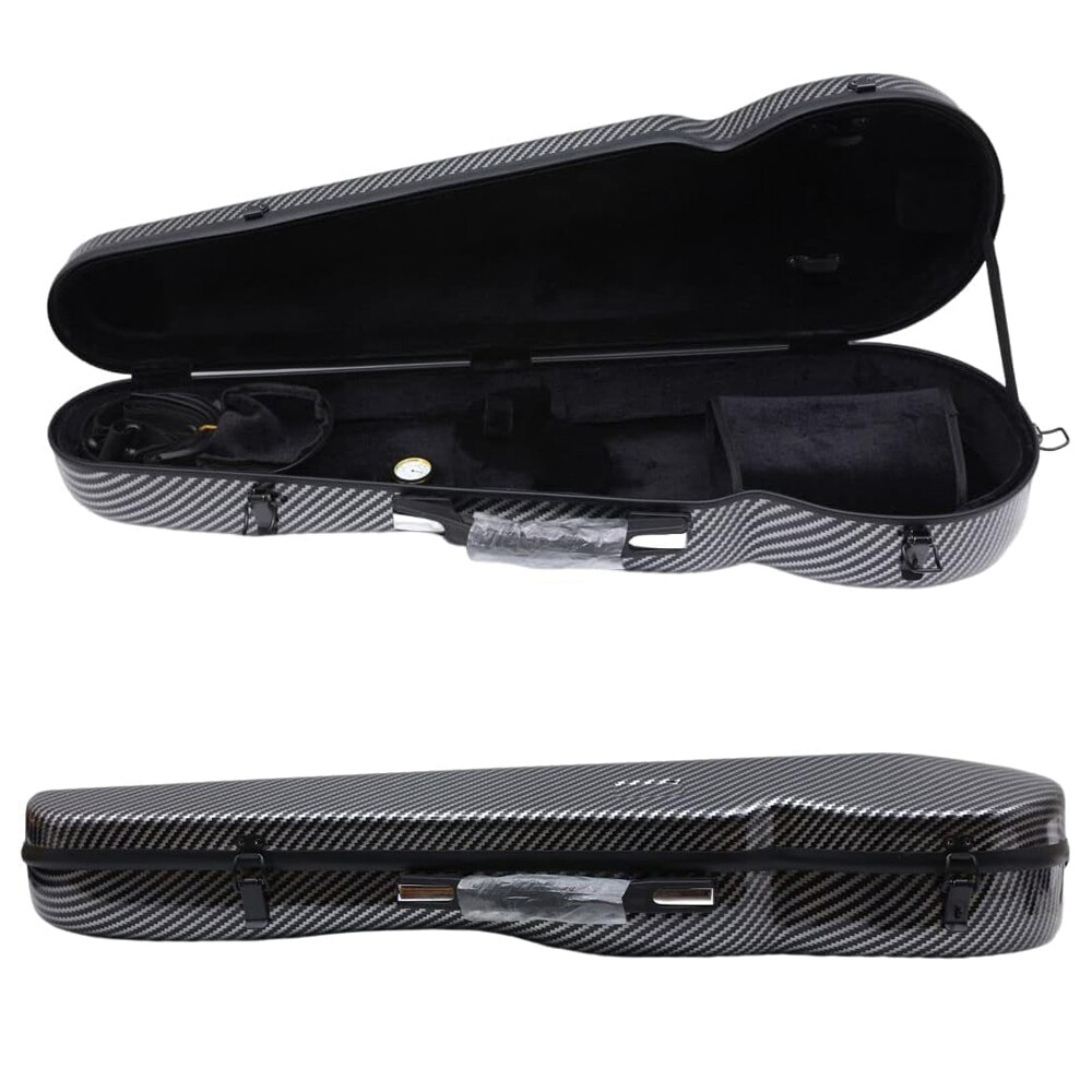4/4 Violin Case Carbon Fiber Material Soft Thick Padding Hygrometer Light Case